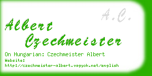 albert czechmeister business card